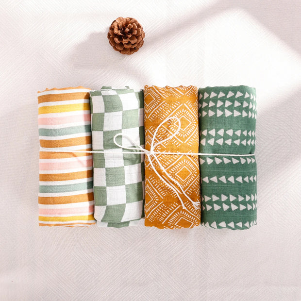 4PC Muslin Swaddle Blankets