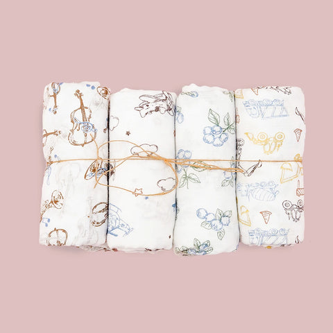 4PC Muslin Swaddle Blankets