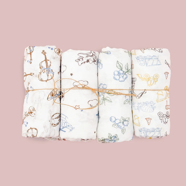 4PC Muslin Swaddle Blankets