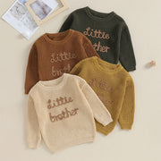 Little Brother Embroidery Crew Neck Pullover