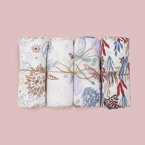 4PC Muslin Swaddle Blankets