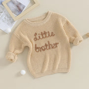 Little Brother Embroidery Crew Neck Pullover