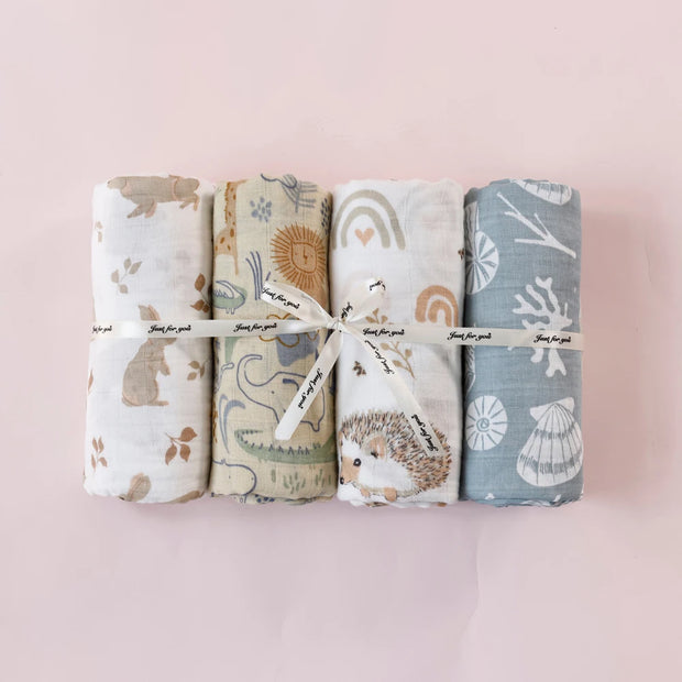 4PC Muslin Swaddle Blankets