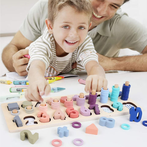 Colorful Number Shape Math Blocks for Kids - Plush Baby Mart