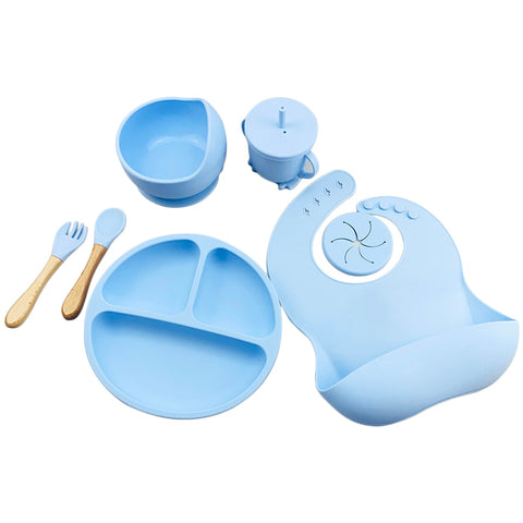 Baby Silicone Bowl Bibs Set - Plush Baby Mart