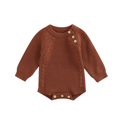 Long Sleeve Knit Romper - Plush Baby Mart