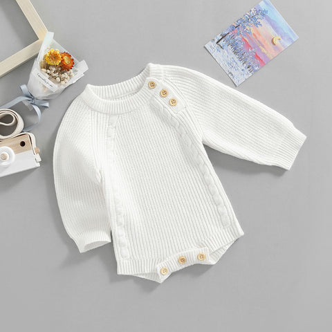 Long Sleeve Knit Romper - Plush Baby Mart