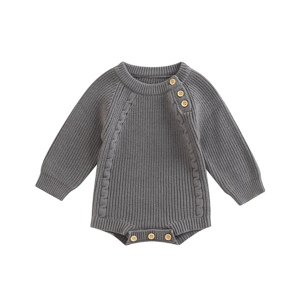 Long Sleeve Knit Romper - Plush Baby Mart