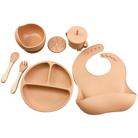 Baby Silicone Bowl Bibs Set - Plush Baby Mart