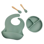 Baby Silicone Bowl Bibs Set - Plush Baby Mart