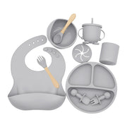 Baby Silicone Bowl Bibs Set - Plush Baby Mart