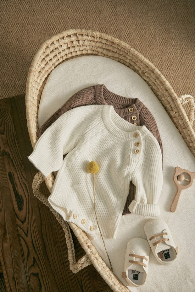 Long Sleeve Knit Romper - Plush Baby Mart