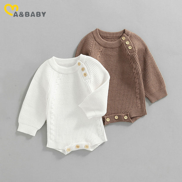 Long Sleeve Knit Romper - Plush Baby Mart