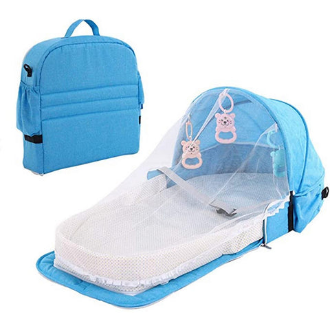 Foldable Baby Bed With Mosquito Net - Plush Baby Mart