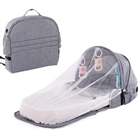 Foldable Baby Bed With Mosquito Net - Plush Baby Mart